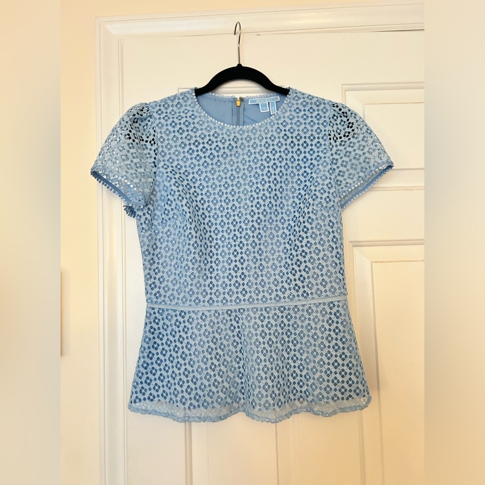 Draper James Lattice Peplum Top